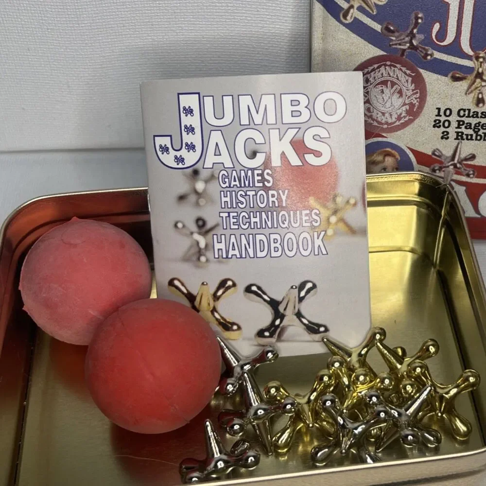 Channel Craft Jumbo Jacks Classic Metal Game Set with Tin Box & Rubber Balls